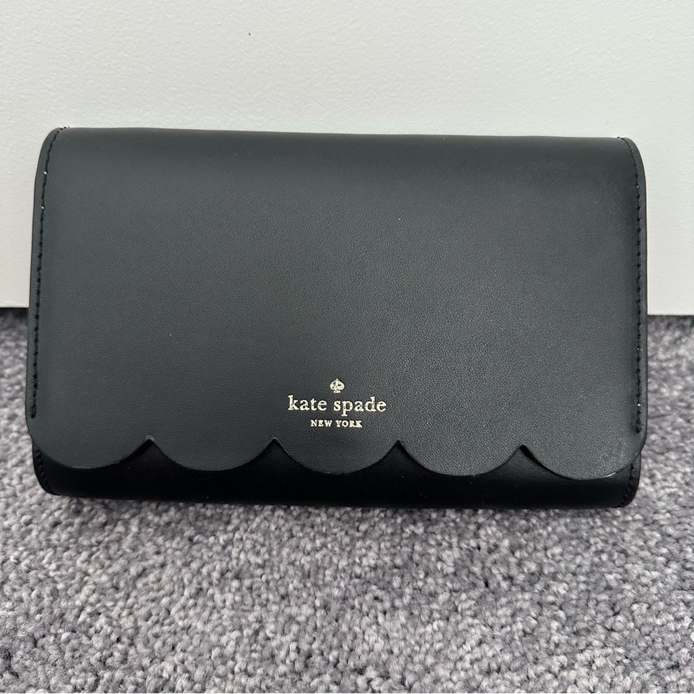 Kate Spade Black Scalloped Small Crossbody Bag